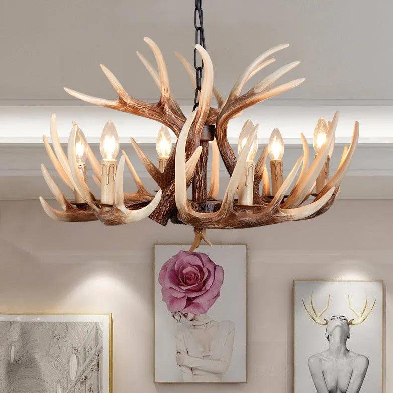 Faux Antler Vintage Candle Holder Chandelier for Home Decor | Rebooters - Rebooters