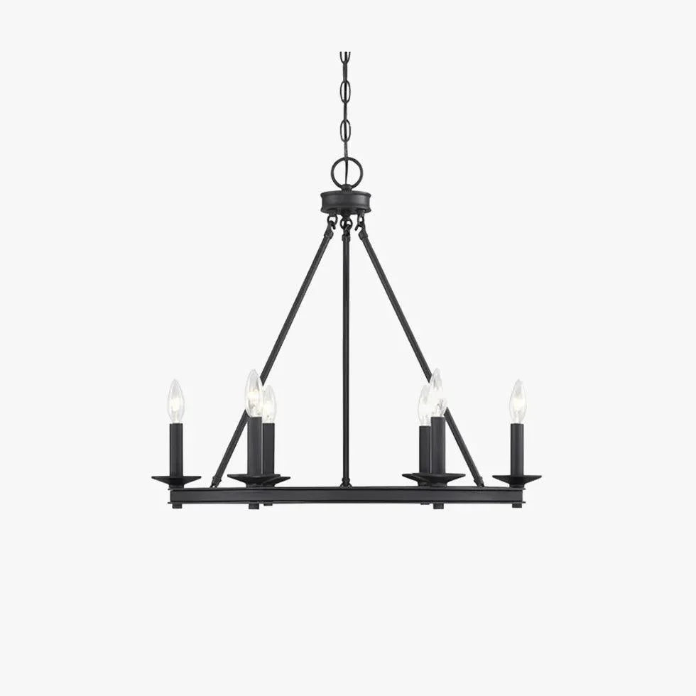 Black Metal Circular Industrial Chandelier for Stylish Spaces | Rebooters - Rebooters