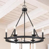 Black Metal Circular Industrial Chandelier for Stylish Spaces | Rebooters - Rebooters