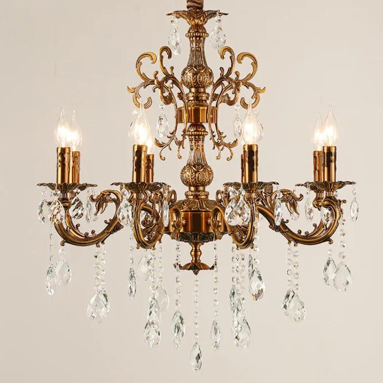 Beaded Candle Gold Vintage Chandelier for Elegant Spaces | Rebooters - Rebooters