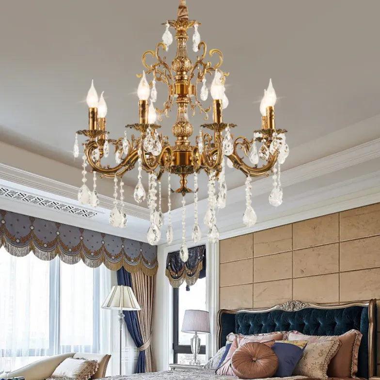 Beaded Candle Gold Vintage Chandelier for Elegant Spaces | Rebooters - Rebooters