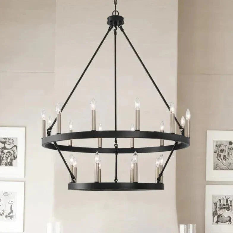 Multi-Head Candle Design Round Industrial Chandelier Light | Rebooters - Rebooters