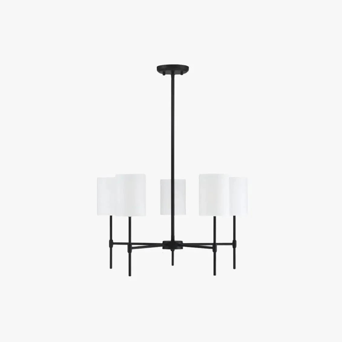 Cylindrical White Shade Modern Chandelier for Living Room | Rebooters - Rebooters