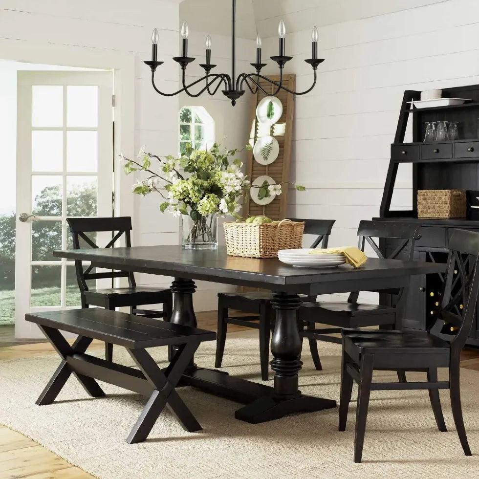 Candelabra Style Black Metal Kitchen Chandelier for Dining | Rebooters - Rebooters