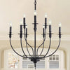 Multi-Head Candle Design Black Chandelier for Living Room | Rebooters - Rebooters