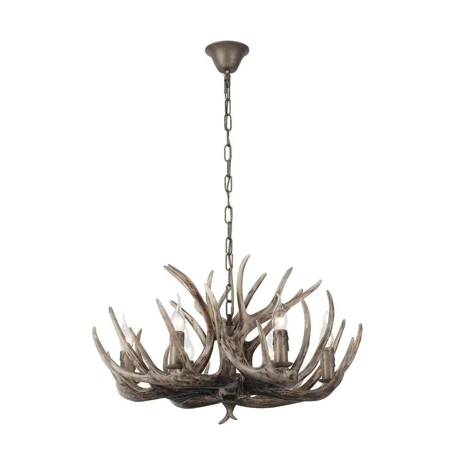 Faux Antler Wooden Candle Holder Vintage Chandelier Light | Rebooters - Rebooters