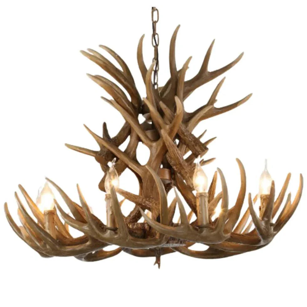 Faux Antler Wooden Candle Holder Vintage Chandelier Light | Rebooters - Rebooters