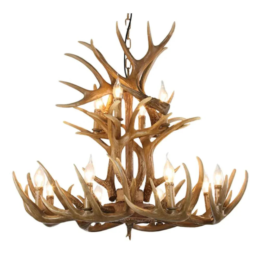 Faux Antler Wooden Candle Holder Vintage Chandelier Light | Rebooters - Rebooters