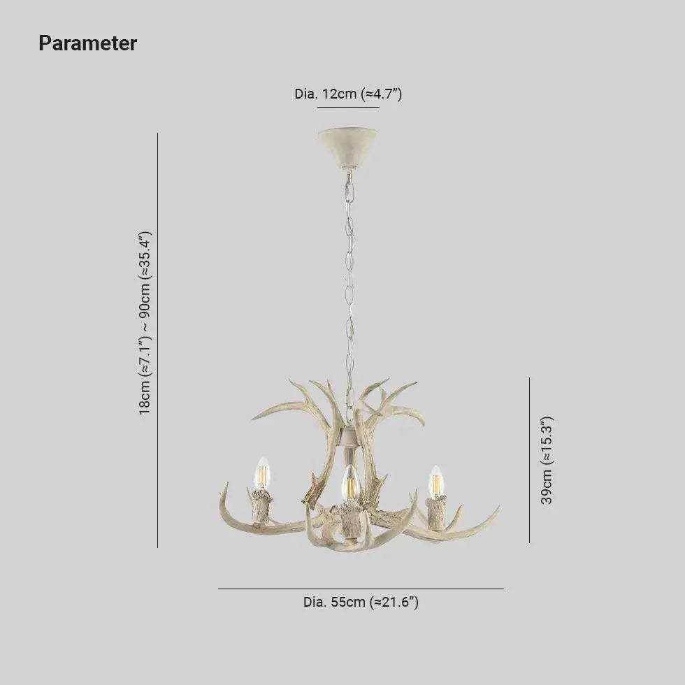 Faux Antler White Candelabra Branch Chandelier Pendant Light | Rebooters - Rebooters