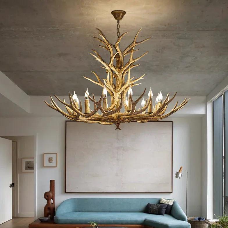 Faux Antler Wooden Candle Holder Chandelier for Home Decor | Rebooters - Rebooters