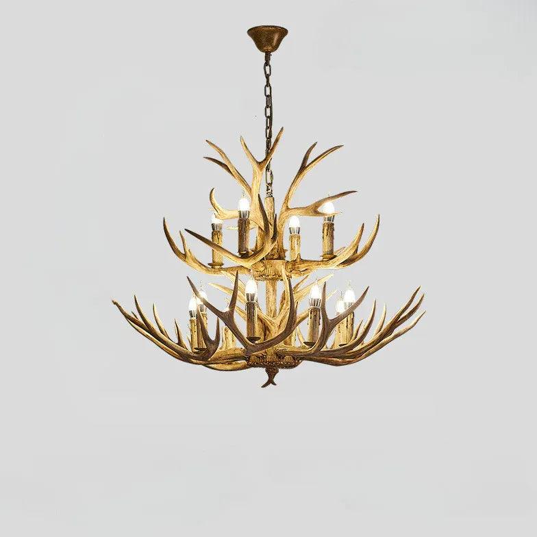 Faux Antler Wooden Candle Holder Chandelier for Home Decor | Rebooters - Rebooters