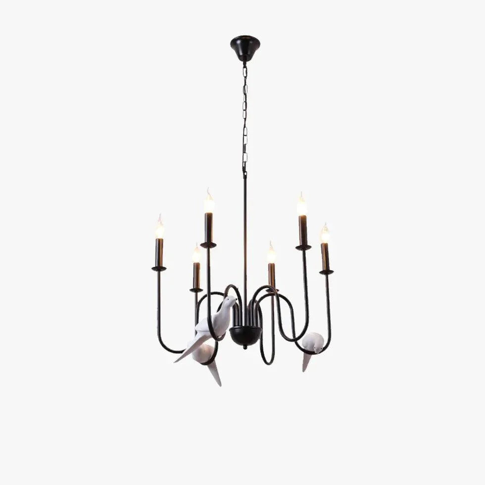 Ceramic Bird Black Vintage Chandelier for Elegant Spaces | Rebooters - Rebooters