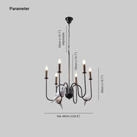Ceramic Bird Black Vintage Chandelier for Elegant Spaces | Rebooters - Rebooters