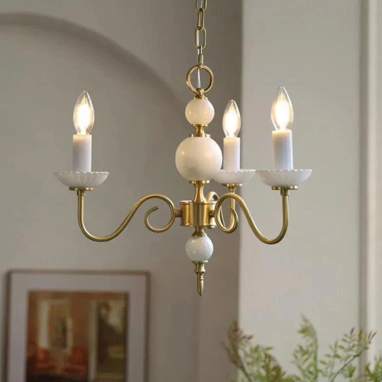 Ceramic Candle Holder Golden Vintage Chandelier for Home Decor | Rebooters - Rebooters