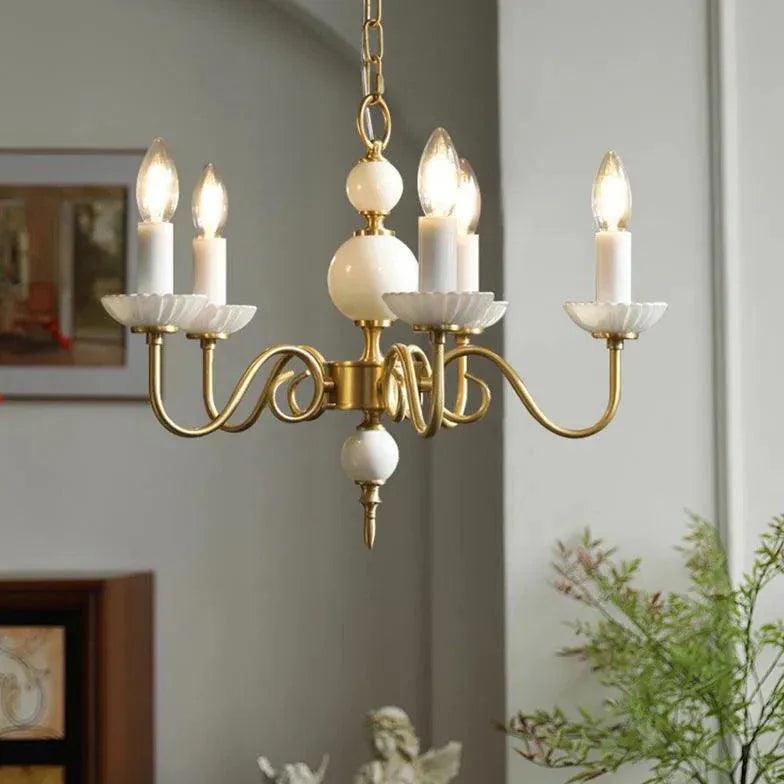 Ceramic Candle Holder Golden Vintage Chandelier for Home Decor | Rebooters - Rebooters