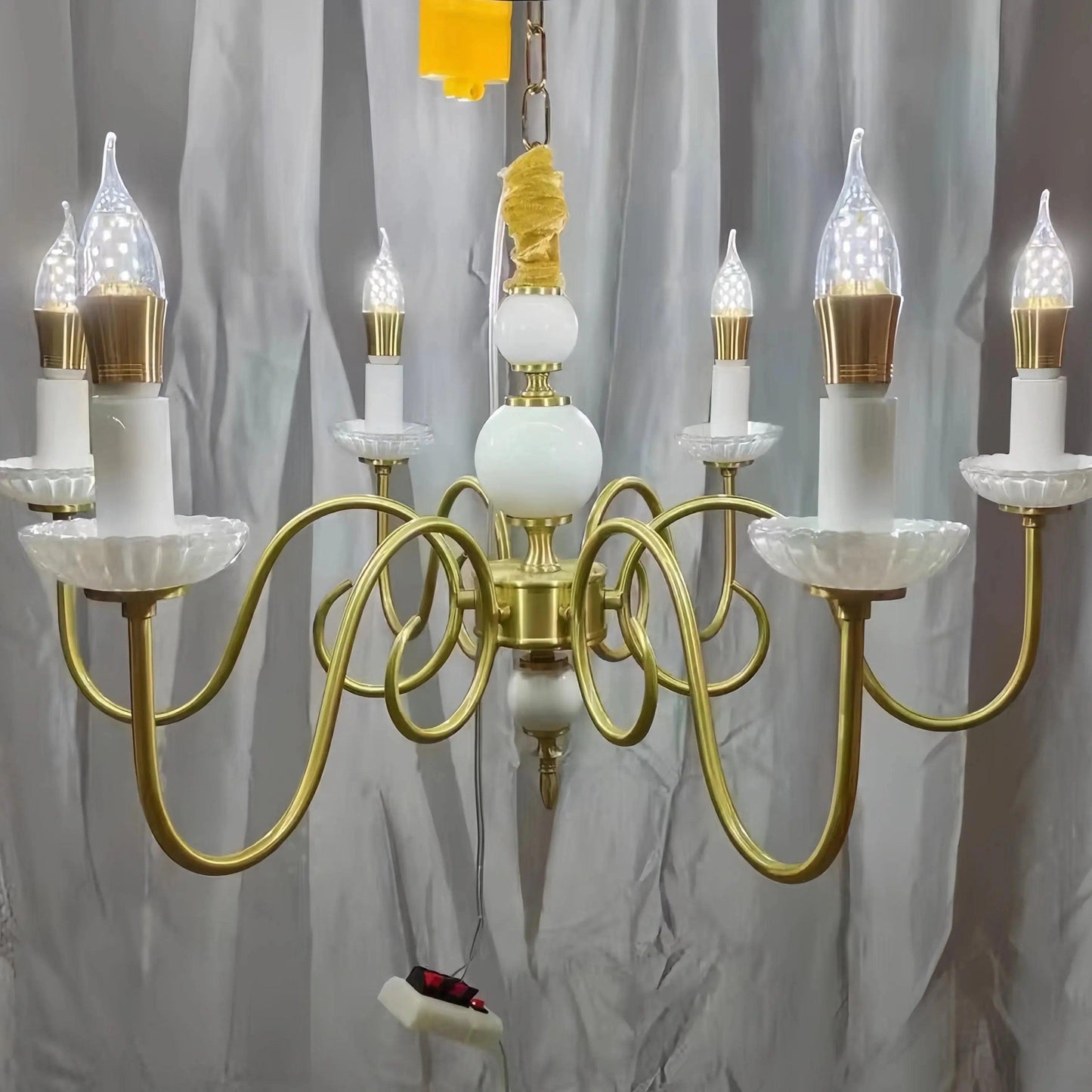 Ceramic Candle Holder Golden Vintage Chandelier for Home Decor | Rebooters - Rebooters
