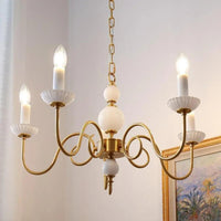 Ceramic Candle Holder Golden Vintage Chandelier for Home Decor | Rebooters - Rebooters