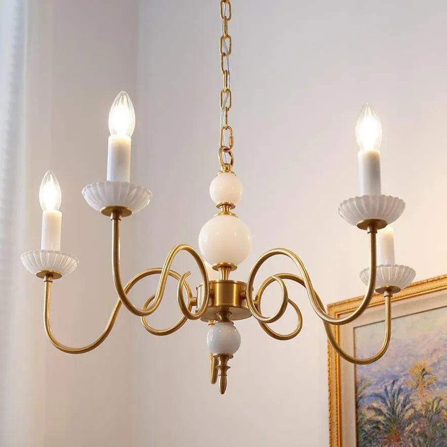 Ceramic Candle Holder Golden Vintage Chandelier for Home Decor | Rebooters - Rebooters