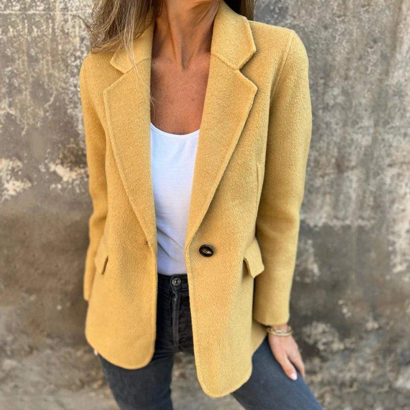 Womens Chic Single-Button Blazer Jacket for Stylish Looks - Rebooters