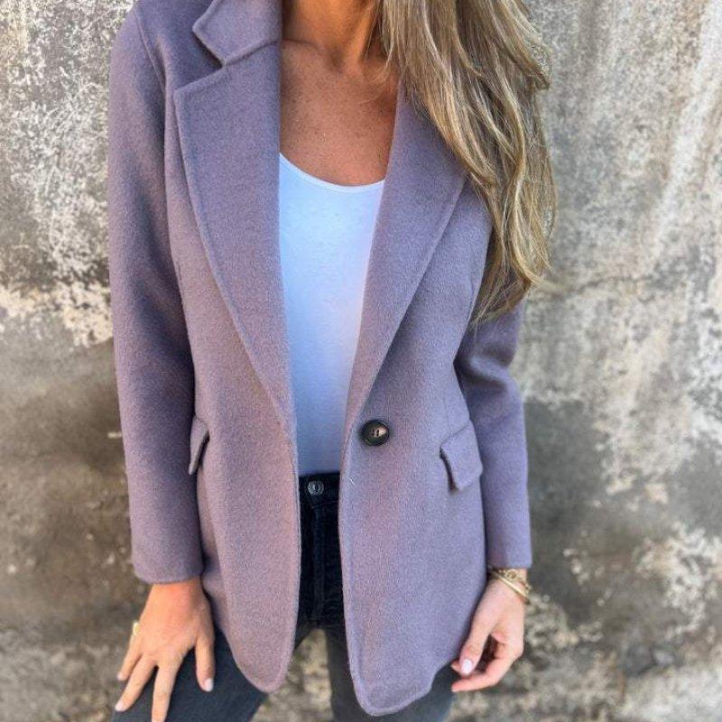 Womens Chic Single-Button Blazer Jacket for Stylish Looks - Rebooters