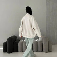 Womens Stylish Snap-Button Aviator Bomber Jacket for All Seasons - Rebooters