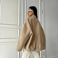 Womens Stylish Snap-Button Aviator Bomber Jacket for All Seasons - Rebooters