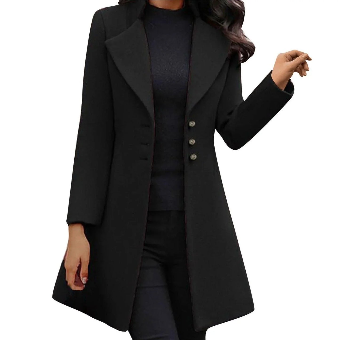 Womens Chic Tailored Longline Overcoat for Stylish Elegance - Rebooters