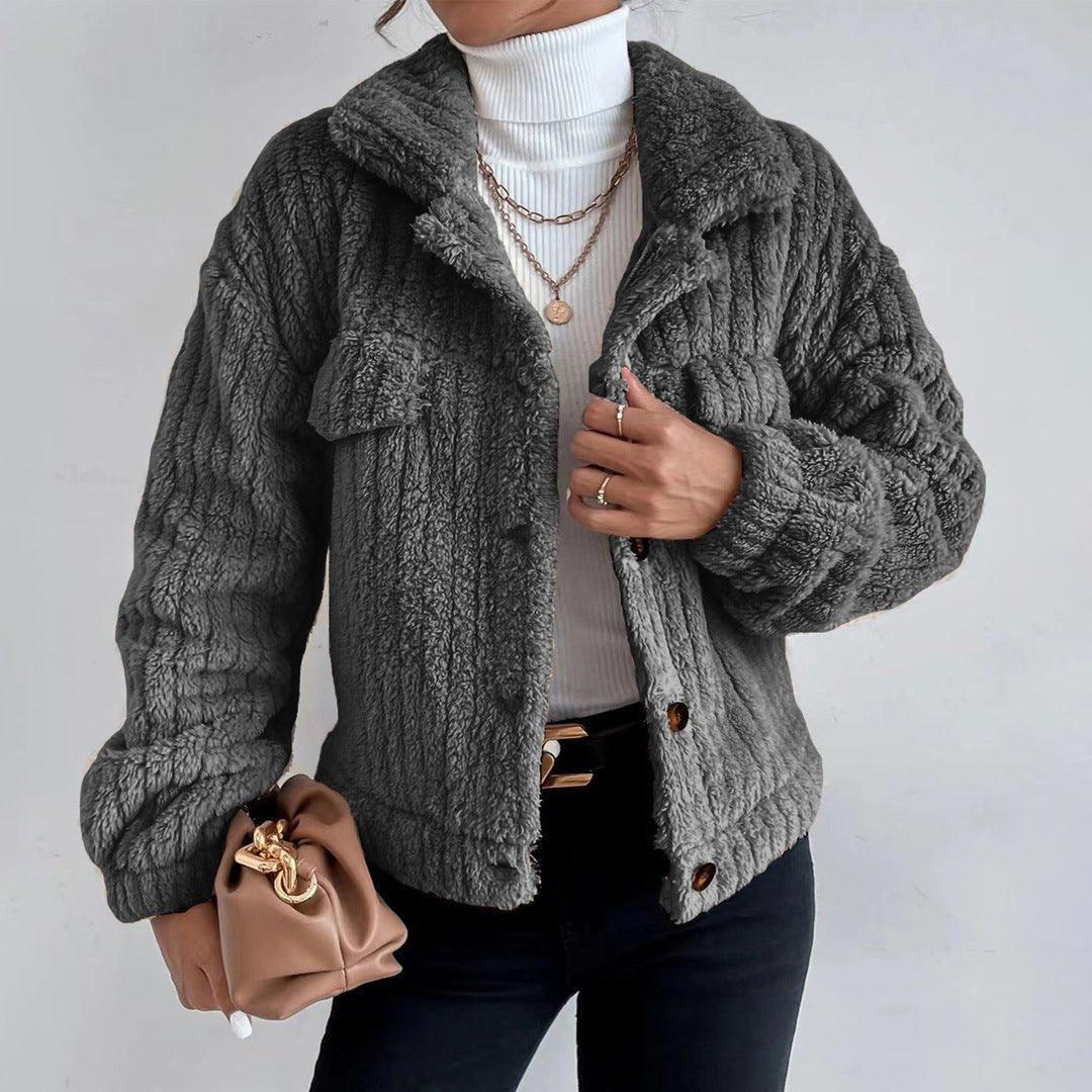 Womens Chic Textured Button-Up Jacket for Effortless Style - Rebooters