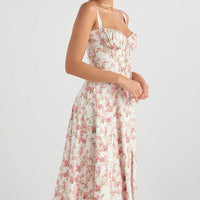 Isabella - Women's Rose Print Dress for Spring and Summer Events - Rebooters -Women's Dresses