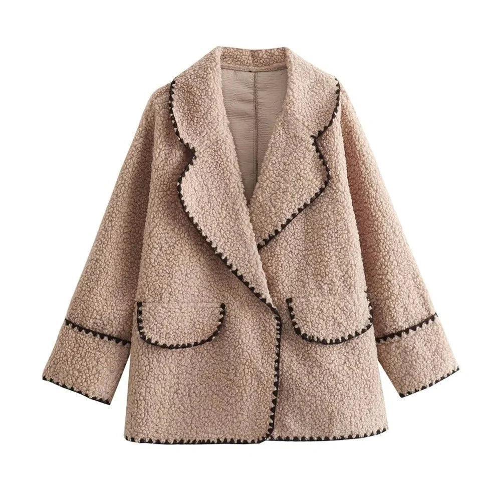 Womens Cozy Luxe Textured Teddy Jacket for Stylish Warmth - Rebooters