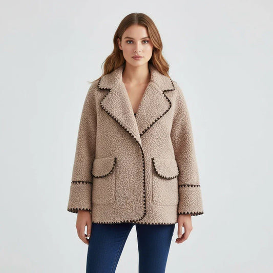 Womens Chic Trimmed Teddy Coat for Style and Comfort - Rebooters