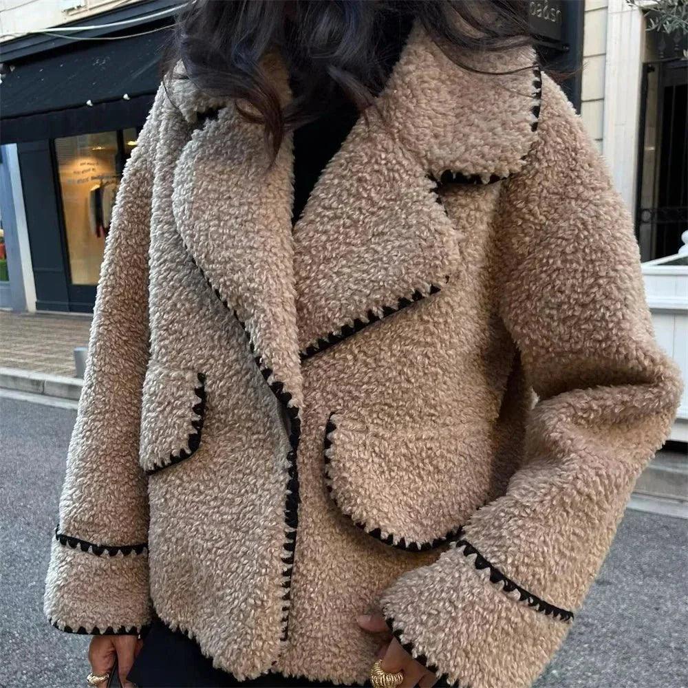 Womens Chic Trimmed Teddy Coat for Style and Comfort - Rebooters