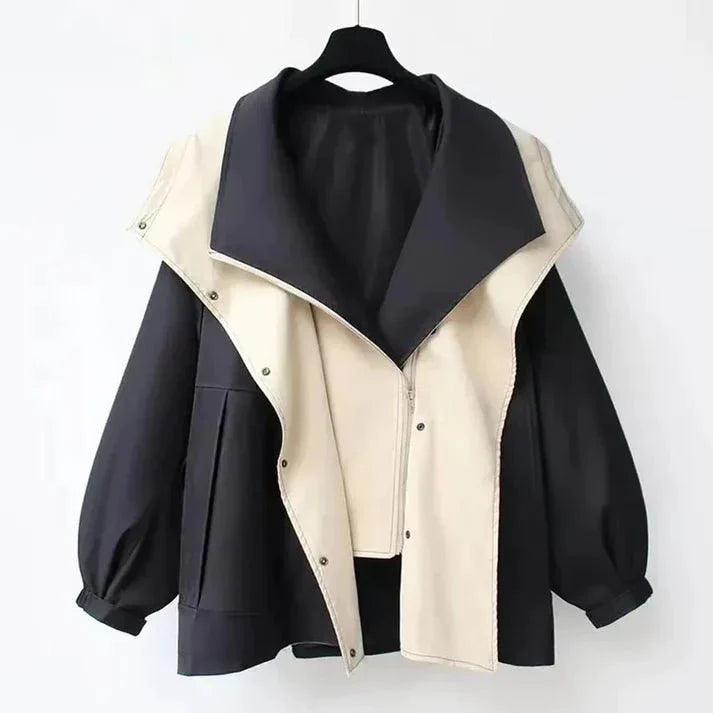 Womens Stylish Two-Tone Hooded Jacket for Ultimate Comfort - Rebooters