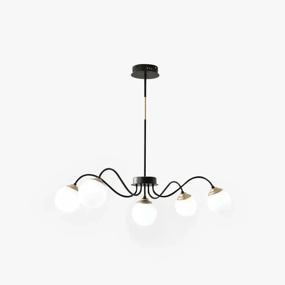 Streamlined Black Frame Living Room Sphere Chandelier Design | Rebooters - Rebooters