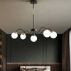 Streamlined Black Frame Living Room Sphere Chandelier Design | Rebooters - Rebooters