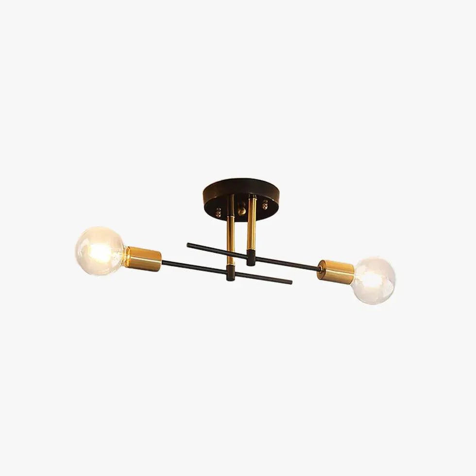 Dual-Head Minimalist Black Modern Ceiling Light Fixture - Rebooters