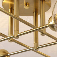 Golden Industrial Glass Spherical LED Semi Flush Ceiling Lights | Rebooters - Rebooters