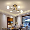 Round Multi-Head White Glass Modern Ceiling Light Fixture - Rebooters