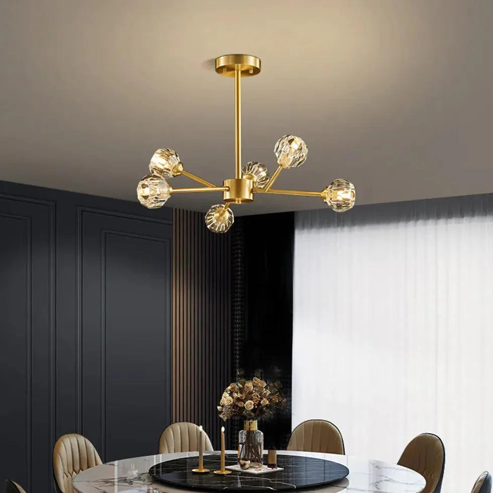 Gold Glass Radial For Dining Room Chandelier Pendant Lamp | Rebooters - Rebooters