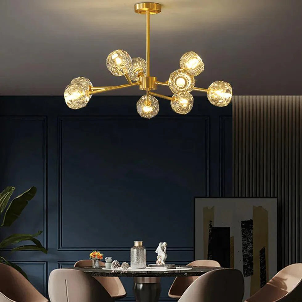 Gold Glass Radial For Dining Room Chandelier Pendant Lamp | Rebooters - Rebooters