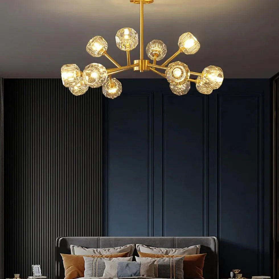 Gold Glass Radial For Dining Room Chandelier Pendant Lamp | Rebooters - Rebooters