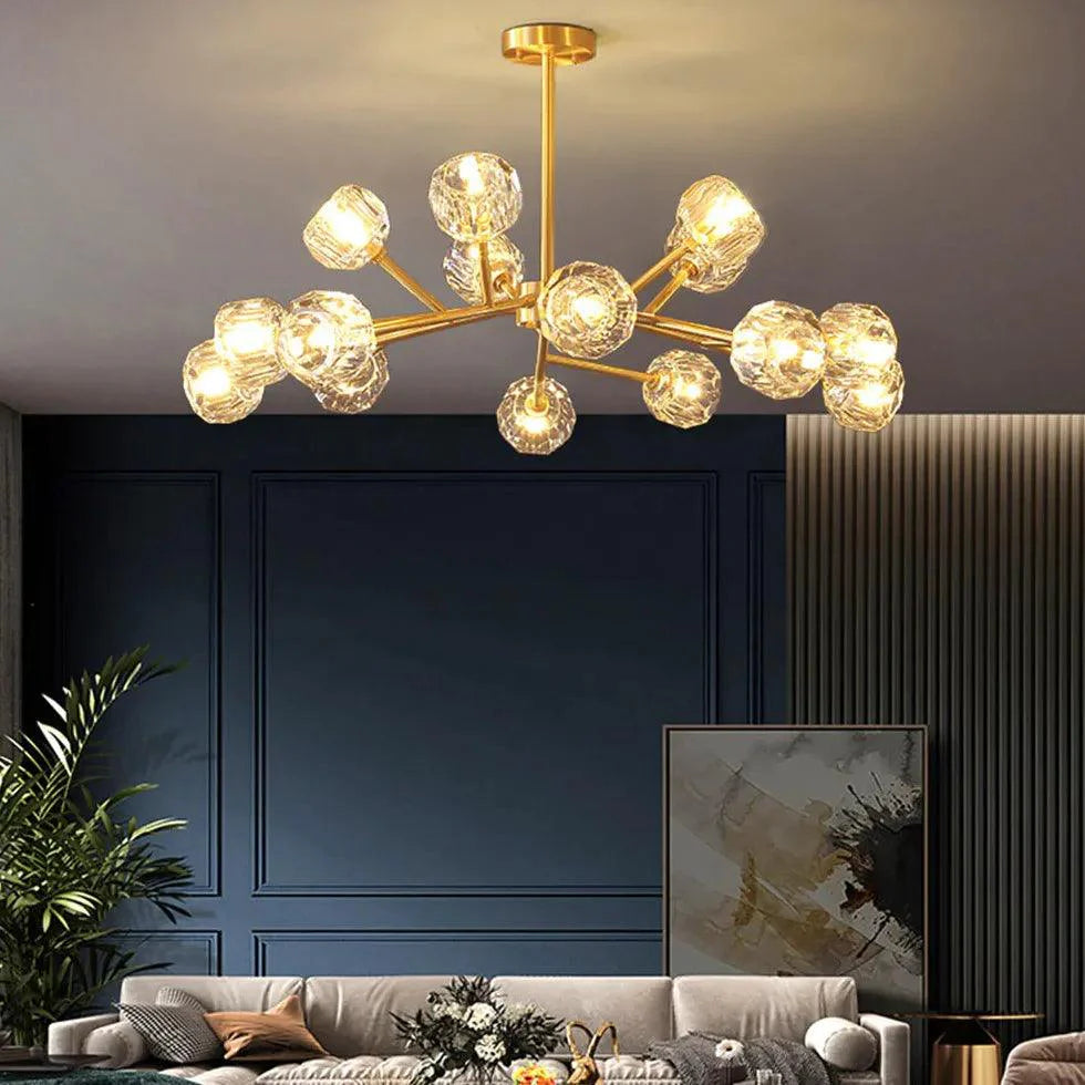 Gold Glass Radial For Dining Room Chandelier Pendant Lamp | Rebooters - Rebooters