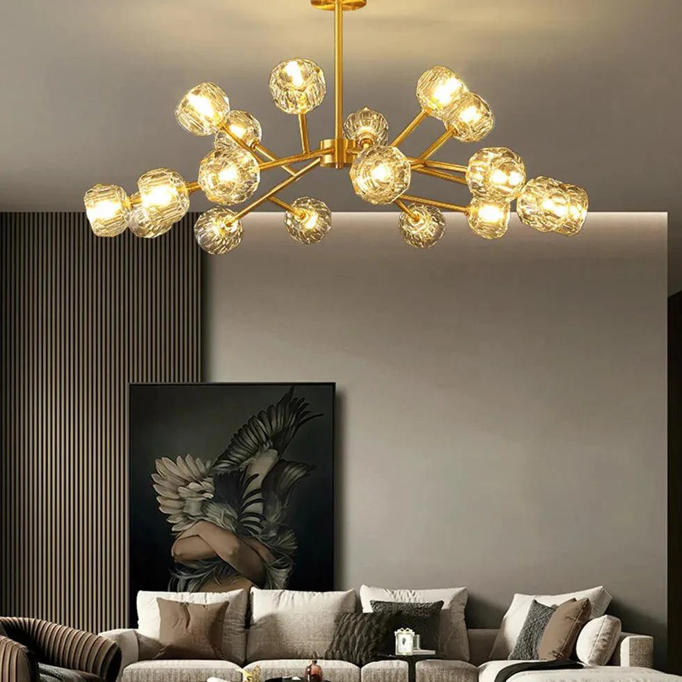 Gold Glass Radial For Dining Room Chandelier Pendant Lamp | Rebooters - Rebooters