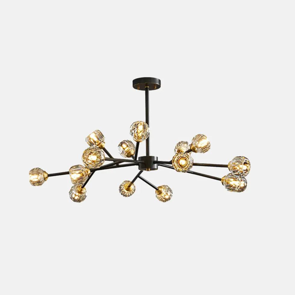 Gold Glass Radial For Dining Room Chandelier Pendant Lamp | Rebooters - Rebooters