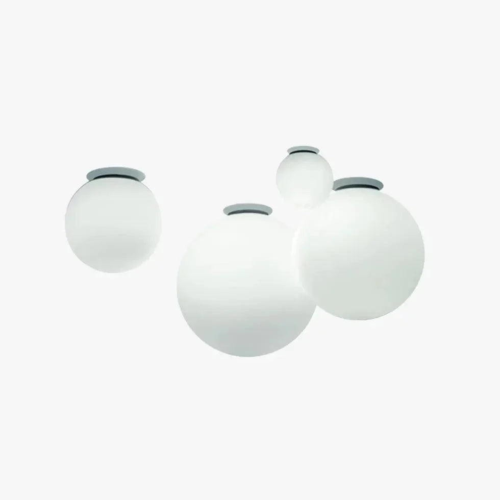 White Spherical Glass Hallway Ceiling Light Fixture Design - Rebooters