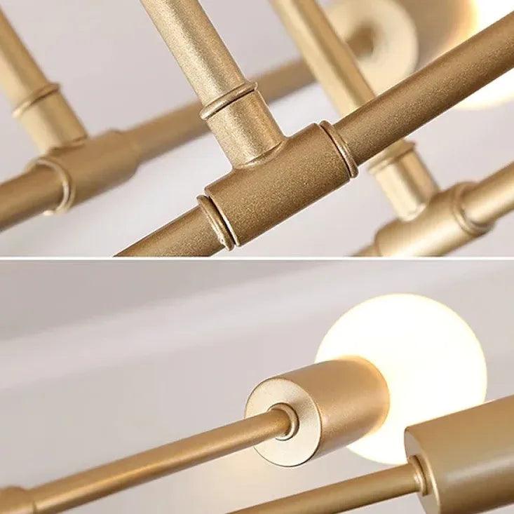 Multi-Arm Structure Gold Modern Ceiling Light Fixture - Rebooters