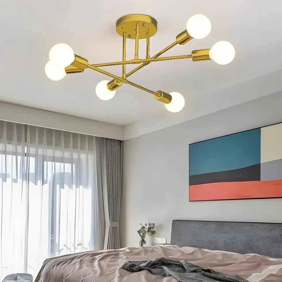 Multi-Arm Structure Gold Modern Ceiling Light Fixture | Rebooters - Rebooters