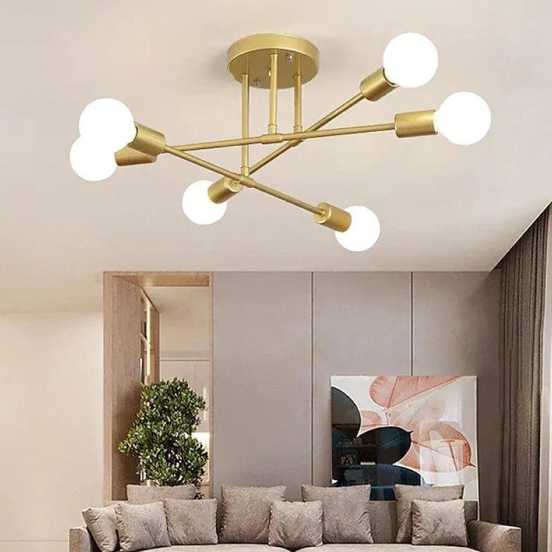 Multi-Arm Structure Gold Modern Ceiling Light Fixture - Rebooters