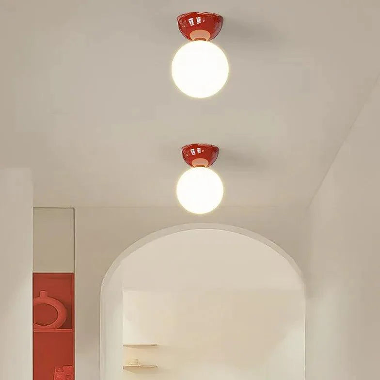 Spherical Glossy Modern Ceiling Light for Hallway Design - Rebooters