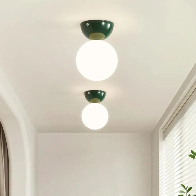 Spherical Glossy Modern Ceiling Light for Hallway Design - Rebooters